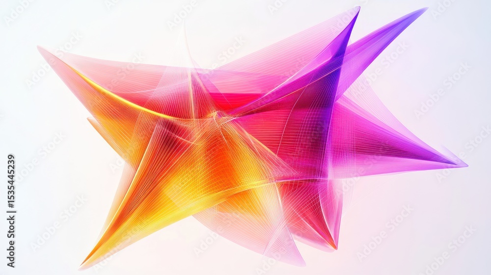 Poster abstract colorful geometric shape art with dynamic lines and gradient effect
