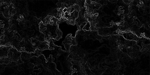 Abstract dark, organic texture featuring faint, glowing green lines tracing vein-like or neural pathways over a deep black background.  Microscopic biological network, smoke tendrils, energy flowing 