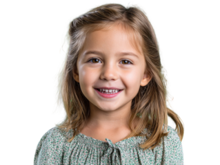Joyful Girl's Portrait: Capturing a captivating headshot of a radiant girl, radiating innocence and joy with her infectious smile.