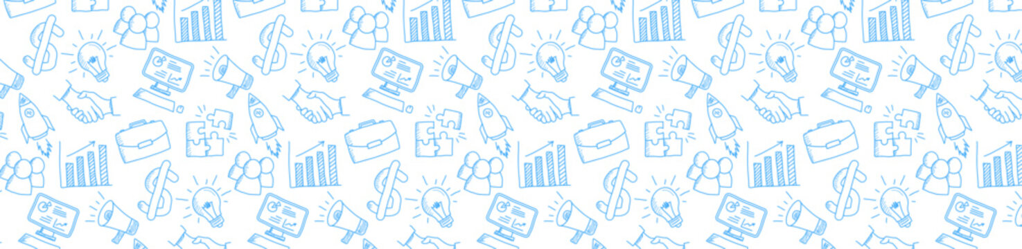 hand drawing bussiness seamless pattern background