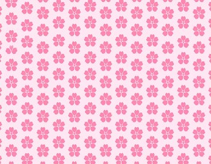 ピンク色の梅の花が並んだパターン