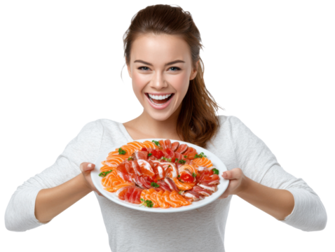 young woman with pizza - Powered by Adobe