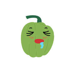  Kawaii pepper cartoon character. Kawaii cartoon pepper set. Funny fruit characters with smiling faces, hearts and sparkles. Cute and simple doodle style drawing