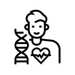 Personalized medicine line black icon. Sign for web page, mobile app,