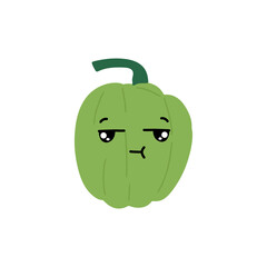  Kawaii pepper cartoon character. Kawaii cartoon pepper set. Funny fruit characters with smiling faces, hearts and sparkles. Cute and simple doodle style drawing