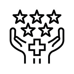 Treatment evaluation line black icon. Sign for web page, mobile app,