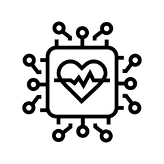 artificial intelligence line black icon. Sign for web page, mobile app,