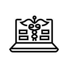 digitalization healthcare line black icon. Sign for web page, mobile app,