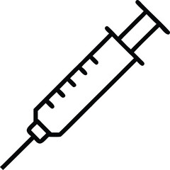 Syringe line icon — vaccination and injection medical symbol
