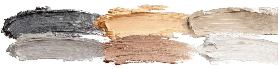 Swatches of neutral makeup shades
