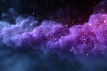 A nebulous cloud of purple and blue hues dotted with bright spots