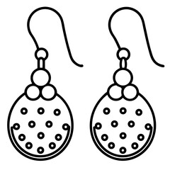 Minimal Dot Earrings Outline Vector