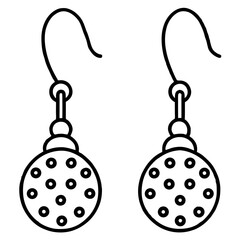 Minimal Dot Earrings Outline Vector