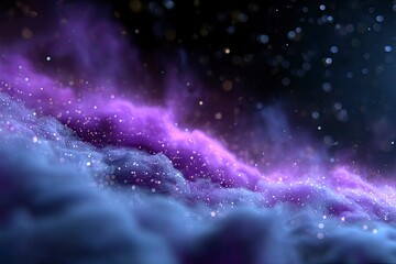 A purple nebula with scattered stars resembling a cosmic cloud