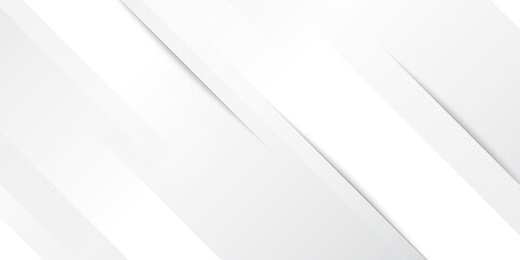 3D white geometric abstract background overlap layer on bright space with cutout decoration. Minimalist graphic design element modern polygon style concept for banner, flyer, card, cover, or brochure