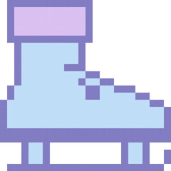 pixel vector illustration of ice skate