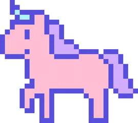 pixel vector illustration of unicorn