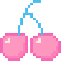 pixel vector illustration of cherry