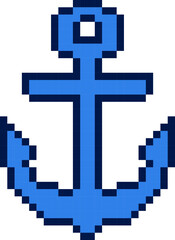 Obraz premium pixel vector illustration of anchor