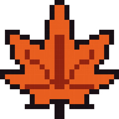 Fototapeta premium pixel vector illustration of maple leaf