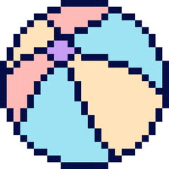 pixel vector illustration of beach ball