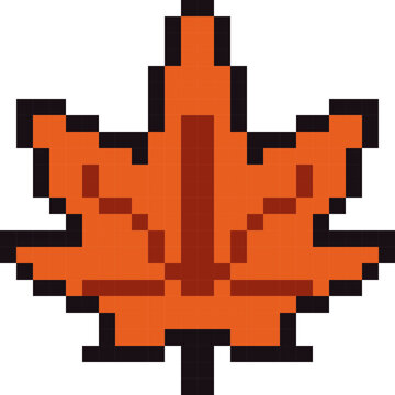 pixel vector illustration of maple leaf