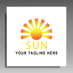 Sun logo and icon vector design template. Illustrator vector with white background