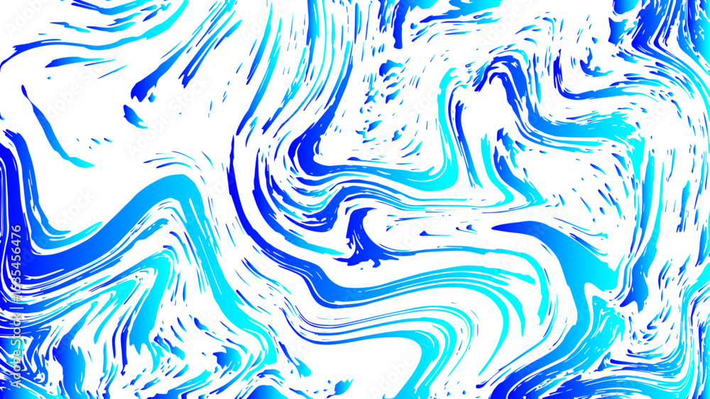 Aufkleber Abstract vivid background with dynamic fluid swirls and marble-like textures in various shades of blue and cyan. Irregular, flowing patterns that mimic water currents or ink. Deep royal blue to bright