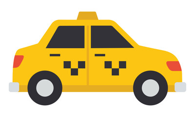 Fototapeta premium Yellow taxi cab with black checkered patterns, representing urban transport, ride-sharing services, and city travel for quick and convenient mobility