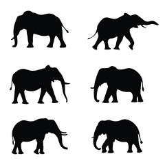 Minimalist Collection of Elephant Silhouettes	