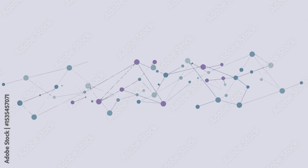 Fototapete abstract network connection dots and lines representing global communication