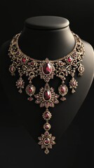 Royal Necklace with Ruby in 3D View