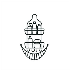 Fototapeta premium Shower Caddy with Accessories