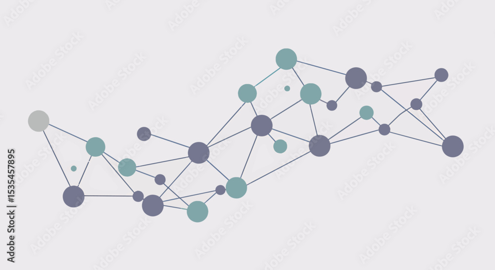 Poster abstract network connection nodes and lines graphic design