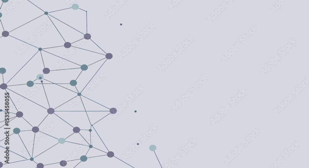 Aufkleber abstract network connection geometric design with nodes and lines