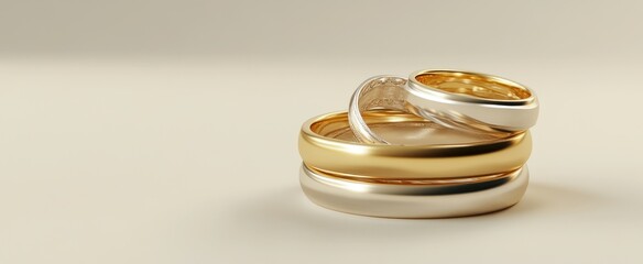 Stackable 3D Gold Rings with Matte Finish