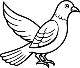 Obraz premium Dove black silhouette on white background 