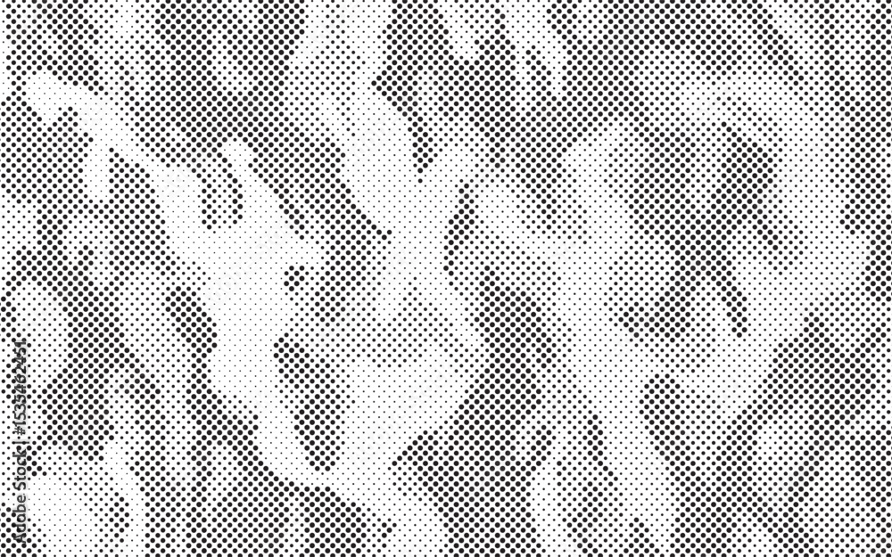 Aufkleber Abstract halftone seamless camouflage pattern. Repeating digital dotted hexagonal camo military texture background. Abstract modern fabric textile ornament. Vector illustration.	