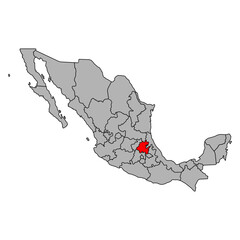 Hidalgo of Mexico map shape, travel web concept icon vector illustration .