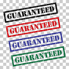 Set of Guaranteed stamp symbol, label sticker sign button, text banner vector illustration .