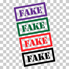 Set of Fake stamp symbol, label sticker sign button, text banner vector illustration .