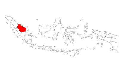 Indonesia detailed Riau map shape, Flat web graphic concept icon symbol vector illustration .