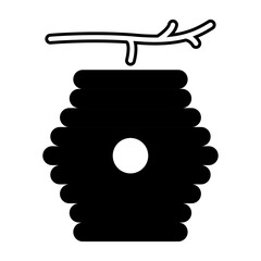 Hive natural icon, bee web flat habitat sign, graphic vector illustration .