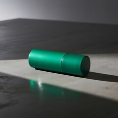 Elegant Green Cylinder Cosmetic Product