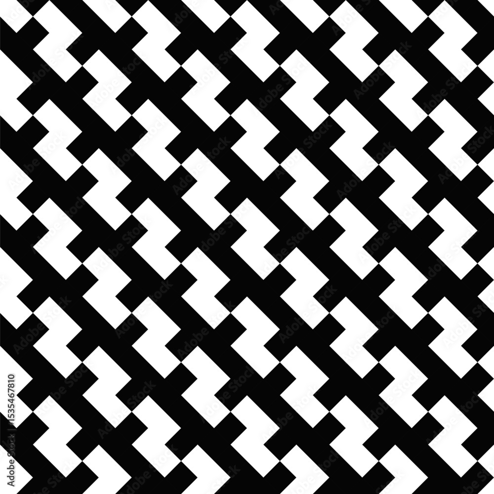 Aufkleber diagonal black and white pattern background - monochrome abstract repetitive vector graphic