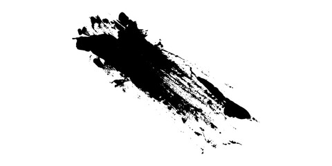 Black spots of paint on a white background. Grunge frame of paint. Vector ilustartion