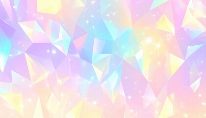 Fototapeta premium 「夢かわいいパステルクリスタル背景｜キラキラ輝くプリズムアート」