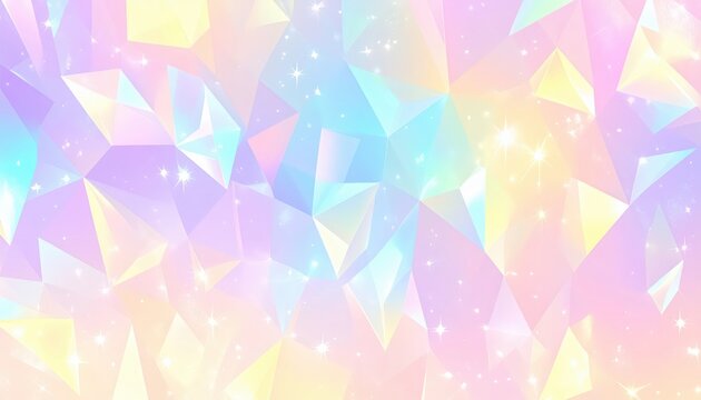 「夢かわいいパステルクリスタル背景｜キラキラ輝くプリズムアート」

