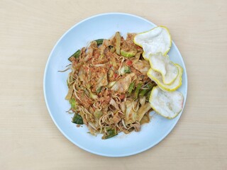 Gado-gado on plate, Indonesian typical food made from vegetables with peanut sauce