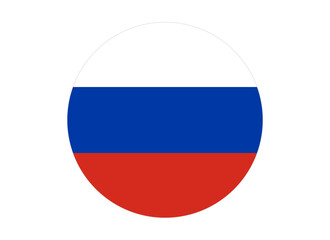 Russia Flag Icon, Round Russian Emblem Vector Illustration